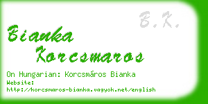 bianka korcsmaros business card